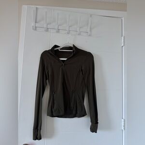 Dark Olive Zip-Up Jacket